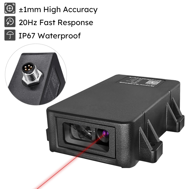 Industrial RS485 Modbus Laser Distance Sensor,IP67 Waterproof High Precision 1mm Distance Meter Module for AGV/PLC/Robot Control
