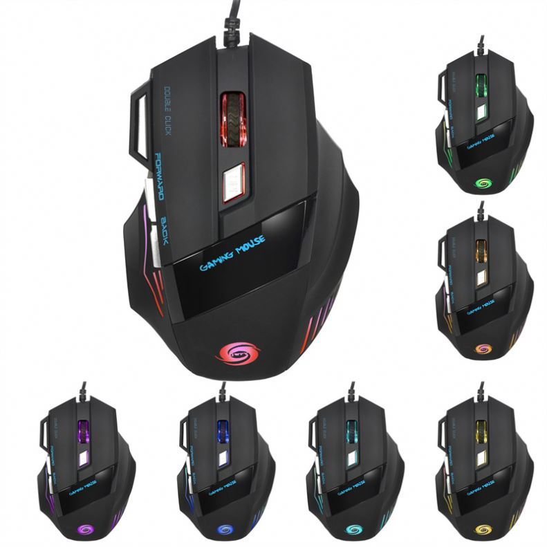 USB Wired Gaming Mouse 7 Button Alternating Backlit 5500 DPI