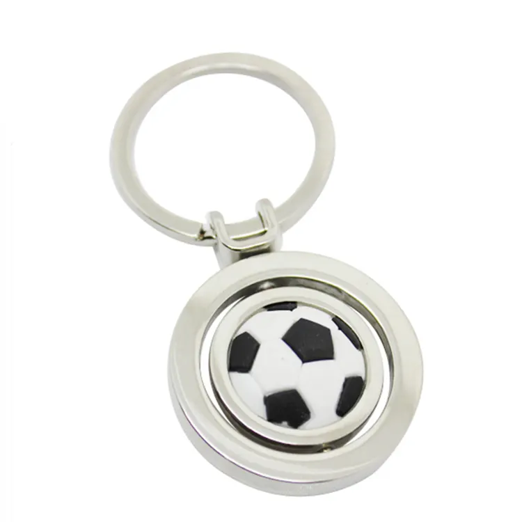 Llavero giratorio con logotipo de sublimación, Mini llavero personalizado de Metal para fútbol y fútbol, diseño 3D Bluk, venta al por mayor