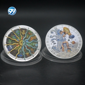 Moneda Conmemorativa Personalizada de las Doce Constelaciones, Dios del Sol y la Luna, Moneda de la Suerte, Color Plateado - Product Image 3