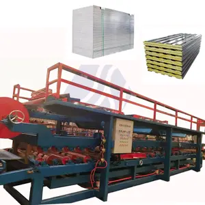 EPS Colored Steel Tile Roll Forming Line Roof Wall Aluminium Sheet Sandwich Panel Making Machine