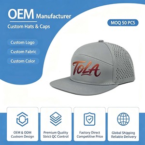 <b>Vintage</b> Custom Embroidered Unstructured 7 Panel Waterproof Nylon Laser-Cut Perforated Quick Dry Snapback Hat <b>Cap</b> for Menyouth - Product Image 1