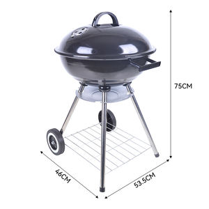 Chariot de 18 pouces à 4 pieds <span class=keywords><strong>Barbecue</strong></span> à charbon de bois portable noir Bouilloire d'extérieur <span class=keywords><strong>Barbecue</strong></span> Grill - Product Image 3