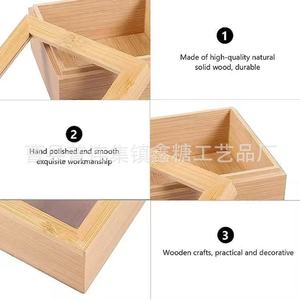 Caja de Madera de Bambú Rectangular con Tapa Transparente, Hecha a Mano, para Guardar Joyas, Relojes, Gafas, Organizador de Escritorio, Embalaje Personalizado - Product Image 2