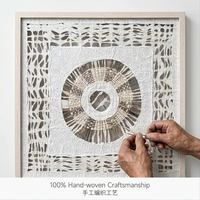 Art mural texturé 3D en papier Xuan fait main, art abstrait original en relief avec motif en spirale, artisanat en papier naturel pour la décoration moderne de la maison