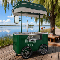 Chariot de congélation portable pour crème glacée, vitrine de congélation pour crème glacée, chariot mobile à pousser à la main pour la présentation et la vente de gelato et de crème glacée