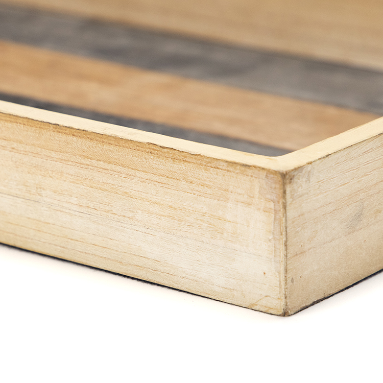 Custom Wholesale Stackable Wood Breakfast Coffee Food Tray Rustic Decorations Platter Wooden Serving Trays With Handle