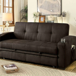 High Quality <b>Convertible</b> <b>Sofa</b> <b>Bed</b> Set with Cup Holder Design Modern Fabric Apartment Living Room Furniture - Product Image 1