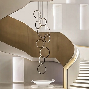 Sunsir SKD Modern Luxury 9-luces LED Chandelier Nordic Rings Lámparas colgantes para el hogar Hotel Lobby o Bar Decoración interior - Product Image 5