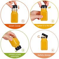 Couvercles étanches en plastique PET de 4oz Bouteille d'eau réutilisable Contenants à boisson de qualité alimentaire pour jus, lait, thé, boisson glacée pour enfants 120ml