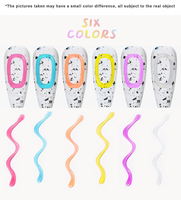Gel 3D solide pour ongles, 6 couleurs, multifonction, effet bonbon, pour sculpture, peinture, dessin et gaufrage, avec bouteille source pour lampe LED