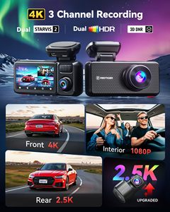 กล้องติดรถยนต์ Redtiger F17 Elite 4K 3 <span class=keywords><strong>ช</strong></span>่องทาง บันทึกภาพกลางคืน พร้อมระบบตรวจจับการเคลื่อนไหวขณะจอดรถ กล้องบันทึกหน้า-หลัง ไม่มีการ์ด SD - Product Image 2