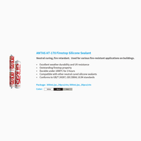 Antas 178 Excellente performance contre les intempéries et le vieillissement Colle de porte ignifuge résistante au feu Mastic coupe-feu en silicone ignifuge