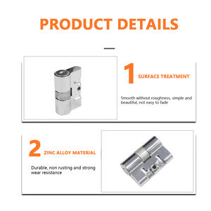 キーコアバレルロックシリンダー70mm 90mmダブルオープンデッドボルト亜鉛合金3キー付属 - Product Image 3