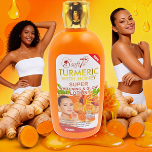 Lotion éclaircissante au curcuma et au miel OEM avec acide kojique, niacinamide, hydratant corporel anti-rides pour les taches pigmentaires et les cicatrices d'acné, 500 ml - Product Image 1