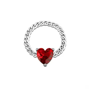 Fashion Jewelry Women's Diamond Ring S925 Sterling Silver Rectangular Heart Shaped Ruby Ring Custom Charm Advanced Jewelry