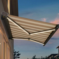 Pergola d'extérieur complète avec toit rétractable et pliable, auvent électrique mural semi/plein cassette.