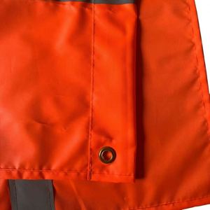 ธงสัญลักษณ์ความปลอดภัยจราจรสีส้ม ปี 2024 พร้อมแถบสะท้อนแสงและห่วงร้อยสาย 3 ห่วง - Product Image 4