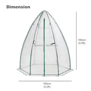 دفيئة حديقة محمولة سداسية الشكل بتصميم سبير للحماية الشتوية مع غطاء من البولي إيثيلين - Product Image 2