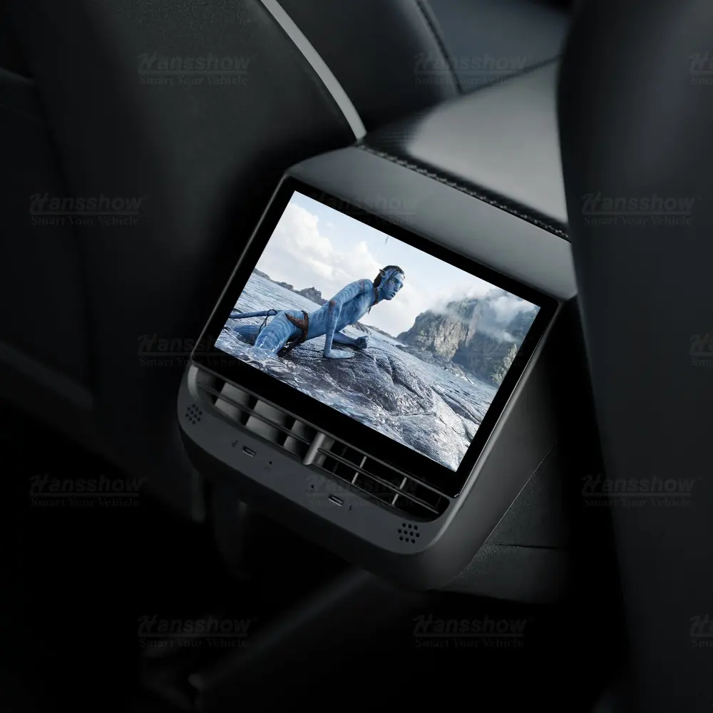Hansshow Model 3/Y 7 "Achteraan Entertainment En Klimaatregeling Touchscreen V2 Voor Tesla Achterste Rij Tv-Scherm Upgrade