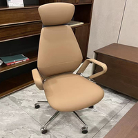 Nouvelle conception de chaise de bureau de direction de luxe confortable en cuir véritable à dossier haut pivotant pour usage commercial
