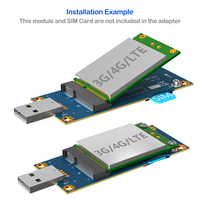 Adaptateur Mini PCI-E vers USB avec emplacement pour carte SIM standard pour module 3G/4G/WWAN/LTE pour adaptateur réseau industriel de bureau/ordinateur portable