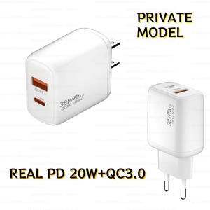 2025ใหม่ EU US UK Type C ที่ชาร์จไฟติดผนัง38W USB อะแดปเตอร์เดินทาง QC3.0 PD 20W ที่ชาร์จ Type C สำหรับ <span class=keywords><strong>iPhone</strong></span> 15 16 <span class=keywords><strong>Pro</strong></span> <span class=keywords><strong>Max</strong></span> PLUS - Product Image 2