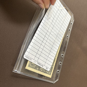 Custom personalizzato flessibile e trasparente con doppia tasca sigillata raccoglitore di risparmio porta banconote da un dollaro busta trasparente - Product Image 5