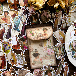 Material Vintage mano cuenta decoración Base papel mensaje Collage 6 modelos 80 unids/pack serie de poesía pegatinas decorativas Decoración - Product Image 1