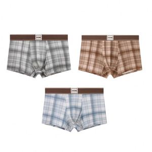 Sous-vêtements décontractés pour hommes avec des shorts imprimés à carreaux audacieux et confortables, pantalons à entrejambe droit pour la maison - Product Image 4