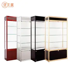 Customized Aluminum Frame Jewelry Show Case Glass Display Case With LED Light For Retail Stores And Smoke Shop