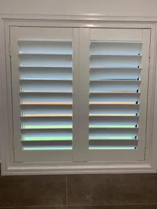 High Grade White PVC Plantation Shutters Australia Bathroom Bedroom Sunshade Window Shutters Waterproof Shutter Windows