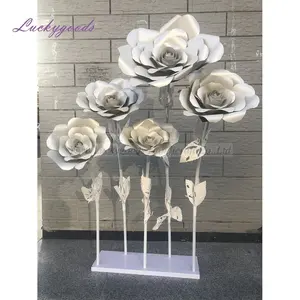 LF541 5 kafaları düğün koridor lider gümüş dev kağıt çiçekler sahne dekorasyon için