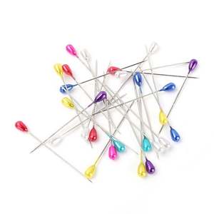 Fabricant vente en gros ensemble de couleurs mélangées tête ronde perle diamant en forme de poire aiguille à coudre fixe - Product Image 2