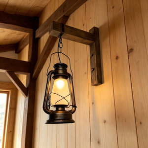 Rustic Farmhouse <b>Wall</b> Lamp Vintage Hanging Lantern <b>Sconce</b> Warm <b>Light</b> Indoor Outdoor Decorative Lighting - Product Image 3