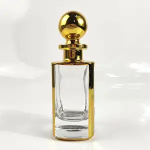 Arabic attar bottle display golden decanter bottle glass perfume for oudh