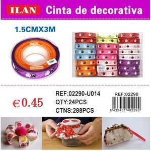 Cinta decorativa Iln de 1,5 cm x 3 m con diseño de mariquita para manualidades y envoltura de regalos - Product Image 3