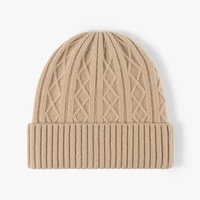 Bonnets d'automne et d'hiver, nouveaux bonnets en laine mérinos à grosse tête, tricotés, pour hommes et femmes, neutres, chauds et épais
