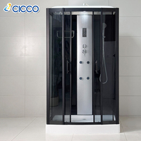 Cabine de douche à vapeur de style européen en verre avec panneau de commande pour salle de bain