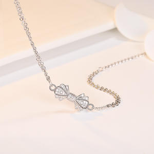 Femme à la mode mignon rêveur brillant Ins mode Style arc Bracelet pur argent plaqué accessoire à la mode - Product Image 6