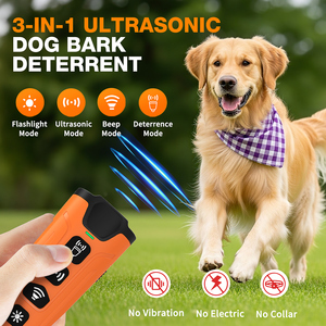 TIZE 3 en 1 répulsif à ultrasons pour chien de 49 pieds dispositif de contrôle des aboiements dissuasif à ultrasons pour chien avec lampe de poche LED - Product Image 3