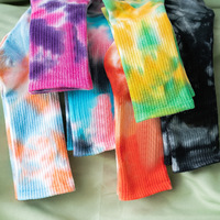 Fabricant de chaussettes tie-dye personnalisées, chaussettes colorées, OEM, ODM, marque privée, fournisseur de chaussettes tendance