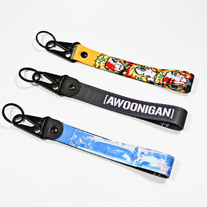 Lanyard JDM Wrist Lanyard Key Chain JDM Wristlet Keychain Car Racing Rally Wrist JDM Style Keychain Embroidered Fabric Strap Tag Keyring