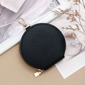 Round Zipper Pouch <b>Small</b> Coin Stylish Pocket Pu Leather Change <b>Purse</b> - Product Image 5