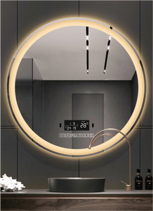 Miroir LED de salle de bain rétro-éclairé de forme ronde avec grossissement - Product Image 2