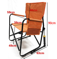 Chaise à bascule de camping d'extérieur, chaise à bascule pliable portable avec accoudoirs solides et durables, porte-gobelet et dossier confortable