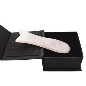 Popular en forma de pez masajeador Guasha herramienta de cuarzo rosa Gua Sha piedra raspado masaje - Product Image 6