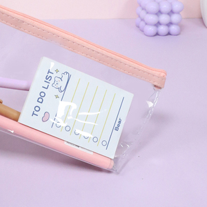 Kouzio Trong Suốt Không Thấm Nước PVC Biểu Tượng Tùy Chỉnh OEM ODM Đơn Giản Dây Kéo Văn Phòng Phẩm Xách Tay Dễ Thương Bút Bút Bút Chì Pouch Túi Trường Hợp - Product Image 5