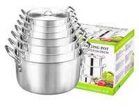 Batterie de cuisine traditionnelle chinoise 7 pièces casseroles en aluminium avec revêtement antiadhésif Surface de cuisson Style américain Cuisine à la maison