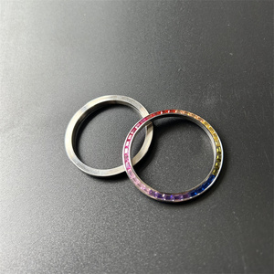 Lussuoso Anello per Ghiera di Ricambio in Acciaio Inossidabile con Zirconi Rosa, Accessorio per Orologi da 36mm - Product Image 6